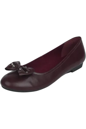 Rock Rebel Ballerine di - Dark-red ballerina pumps with bow and studs - EU37 a EU40 - Donna