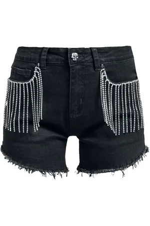 Rock Rebel Shorts di - Black shorts with rhinestone appliqué - 27 a 30 - Donna