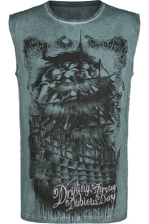 EMP Canotta di - Petrol Tank Top with Wash and Print - S a XXL - Uomo
