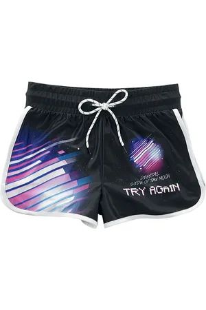 RED by EMP Slip bikini di - Black swim shorts with bright print - S - Donna