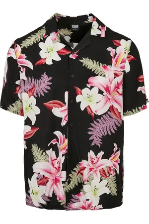 Urban classics Camicia Maniche Corte di - Viscose AOP Resort Shirt - S a 5XL - Uomo