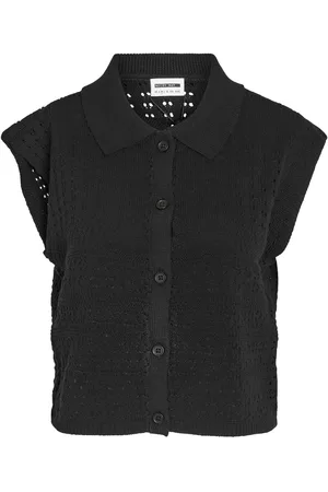 Noisy May Camicia Maniche Corte di - NMVega S/L polo knit cardigan FWD - XS a S - Donna