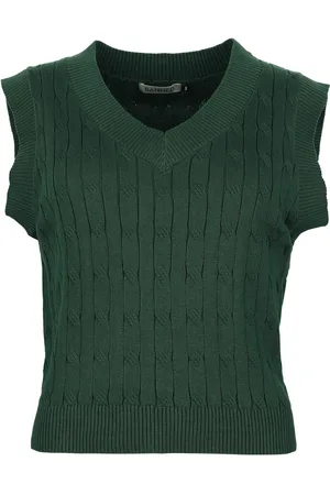 Banned Retro Top Rockabilly di - Olive Waistcoat - S a 4XL - Donna