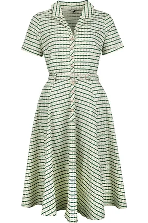 Banned Retro Abito media lunghezza Rockabilly di - Bella Anchor Ahead Dress - XS a 4XL - Donna