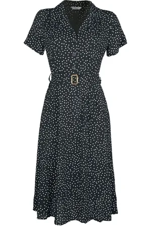 Banned Retro Abito media lunghezza Rockabilly di - Black Spot Dress - S a 4XL - Donna
