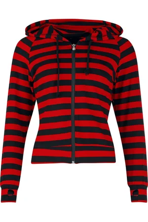 Banned Alternative Felpa con cappuccio di - Cat Ears Striped Hoodie - S a XL - Donna