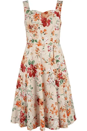 H&R London Abito media lunghezza Rockabilly di - Ariana Floral Swing Dress - XS a 4XL - Donna