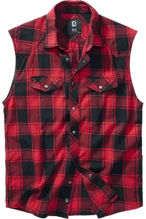 Brandit Camicia Maniche Corte di - Sleeveless Checked Shirt - S a 7XL - Uomo