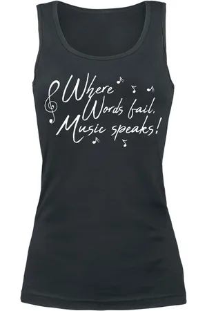 Sprüche Top Magliette Divertenti di - Where Words Fail, Music Speaks! - S a XXL - Donna