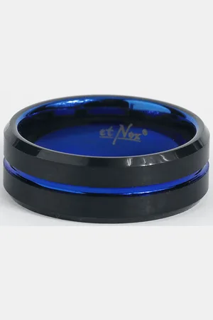etNox Anello di - Blue Line - Unisex