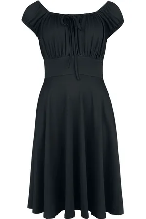 Voodoo Vixen Abito media lunghezza Rockabilly di - Gathered Neckline Flare Dress - XS a 4XL - Donna