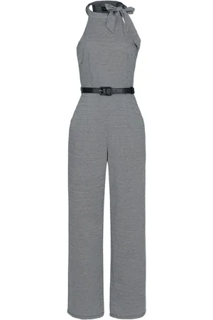 Voodoo Vixen Tuta Rockabilly di - Tie collar high-neck knit jumpsuit - XS a XXL - Donna