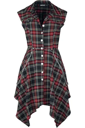 Jawbreaker Abito media lunghezza Gothic di - Tartan shirt dress - XS a 4XL - Donna