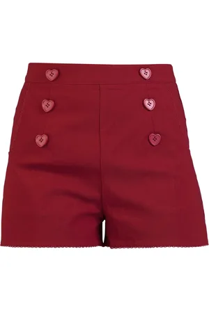 Voodoo Vixen Shorts Rockabilly di - Heart Button Shorts - XS a XXL - Donna