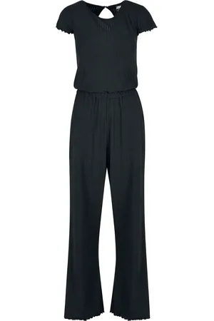 Urban classics Tuta di - Ladies’ rib wide-leg jumpsuit - XS a XL - Donna