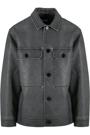 Urban classics Giacca in similpelle di - Synthetic Vintage Leather Shirt Jacket - S a XXL - Uomo