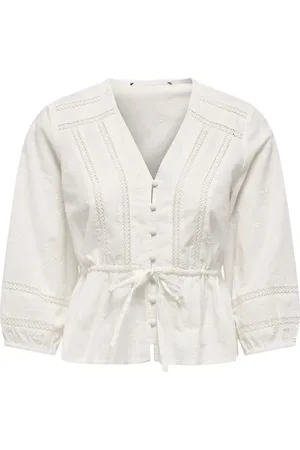 ONLY Blusa di - ONLMICHELLE LS LACE V-NECK TOP WVN - XS a XL - Donna