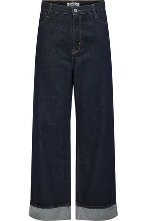 ONLY Jeans di - ONLHOPE HW WIDE FOLD UP RINSE DNM CRO - W26L32 a W31L32 - Donna