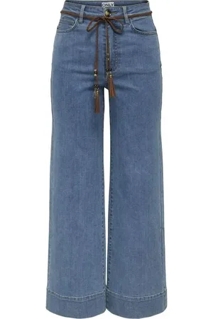 ONLY Jeans di - ONLMADISON HW BELT WIDE CROP DNM GUA - W26L32 a W30L32 - Donna