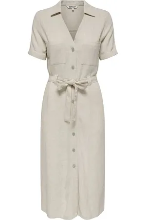 ONLY Abito media lunghezza di - ONLSIESTA SS LIN BL SHIRT DRESS PNT NOOS - XS a XL - Donna