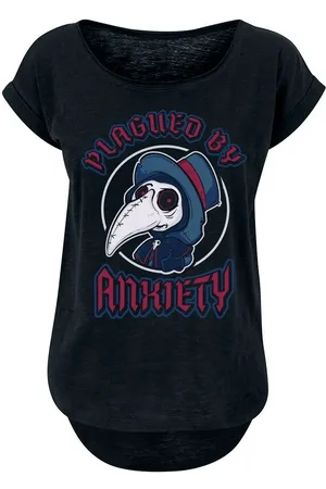 Sprüche T-Shirt Magliette Divertenti di - Plagued By Anxiety - S a XXL - Donna