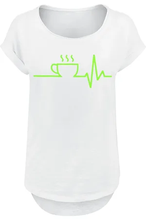 Food T-Shirt Magliette Divertenti di - Coffee ECG - S a XXL - Donna
