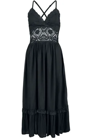 Gothicana Abito lungo Gothic di - Maxi-Dress with Lace - S a XXL - Donna