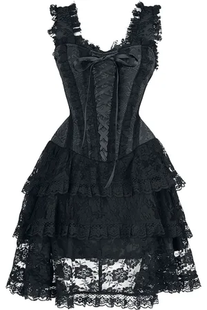 Gothicana Miniabito Gothic di - Short Corset Dress with Lace - S a XXL - Donna
