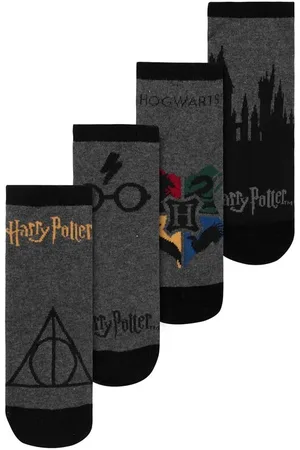 Harry Potter Calzini di - Hogwarts - Logo - Heiligtümer des Todes - 4er Set - EU35-38 a EU 39-42 - Donna