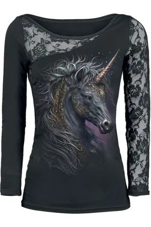 Spiral Maglia Maniche Lunghe di - Celtic Unicorn - S a XXL - Donna