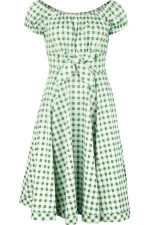 H&R London Abito media lunghezza di - Gemma Gingham Swing Dress - XS a 4XL - Donna