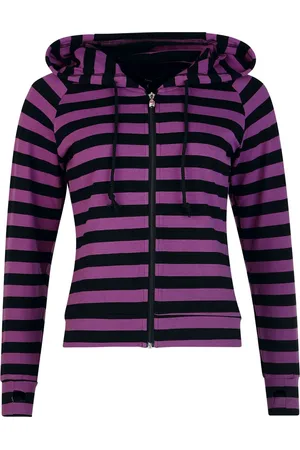 Banned Alternative Felpa con cappuccio di - Cat Ears Striped Hoodie - S a XL - Donna