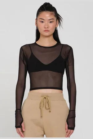 Rockupy Maglia Maniche Lunghe di - One with the Earth - Alaula Crop Longsleeve - M a XL - Donna