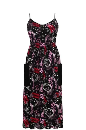 Hell Bunny Abito lungo di - x Smiley Originals Riot Dress - XS a 4XL - Donna
