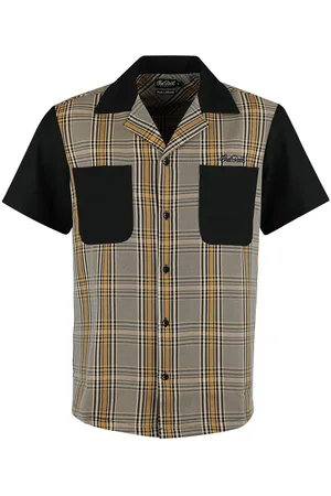 Chet Rock Camicia Maniche Corte Rockabilly di - Douglas Shirt - S a 4XL - Uomo