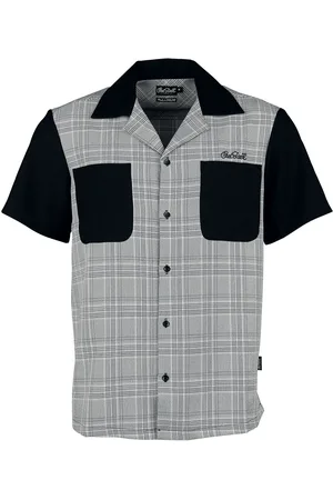 Chet Rock Camicia Maniche Corte Rockabilly di - Arlo Shirt - S a 4XL - Uomo