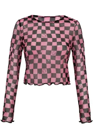 Hell Bunny Maglia Maniche Lunghe di - x Smiley Originals Distortion Top - XS a 4XL - Donna