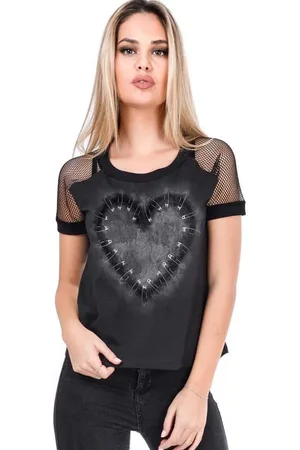 Outer Vision T-Shirt di - Safety Pin Heart - S a XXL - Donna