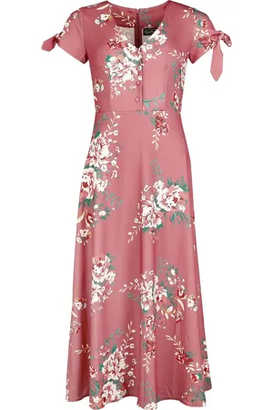 Voodoo Vixen Abito lungo di - Floral Tie Aleeve Midi Dress - XS a 4XL - Donna