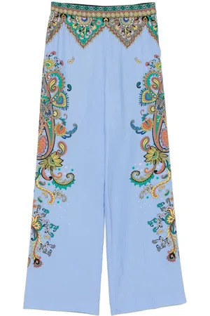 Etro Pantaloni in seta a fiori
