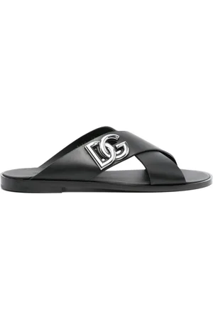 Dolce & Gabbana Sandali in pelle con logo DG