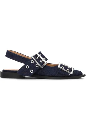 Ganni Ballerine denim con fibbia