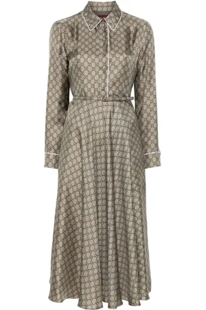 Gucci Abito midi con stampa GG Supreme