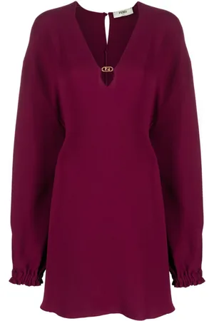Fendi Abito Cady corto con placca logo