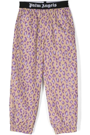 Palm Angels Pantaloni sportivi dritti leopardati