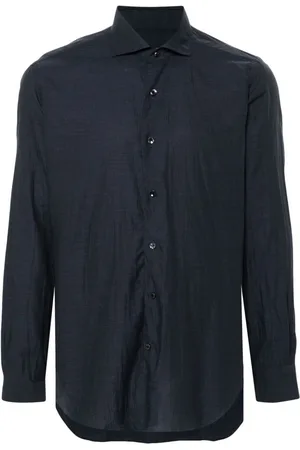 BARBA Camicia con motivo a spina di pesce