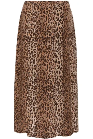 RIXO London Gonna midi plissettata leopardata