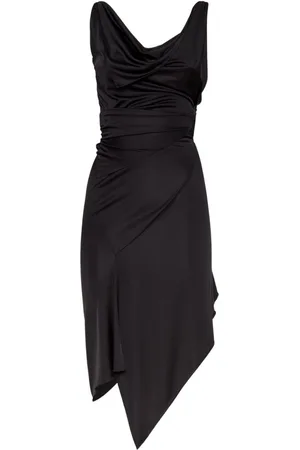 Dsquared2 Abito midi con collo drappeggiato