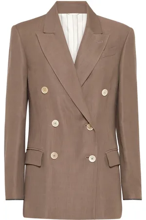 Brunello Cucinelli Blazer in twill con dettaglio Monili