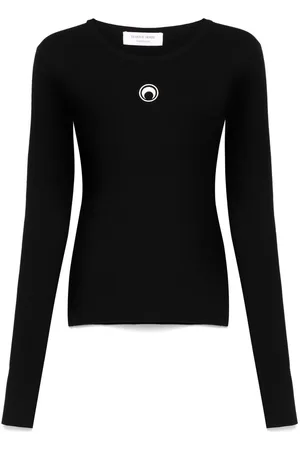 Marine Serre Maglione con ricamo Crescent Moon
